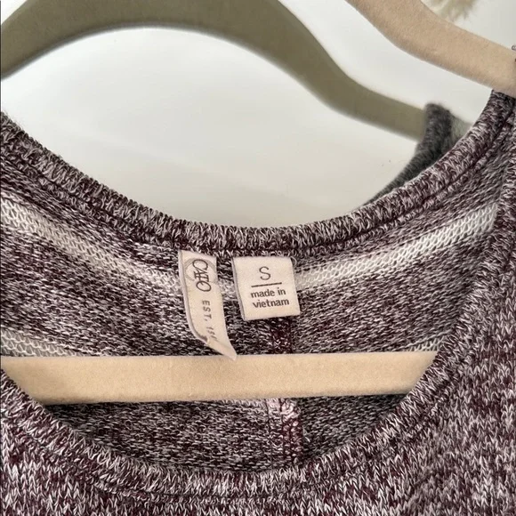 Cato Purple Long Sleeve Striped Sweater with Button Accents and Elbow Patches - Picture 2 of 6